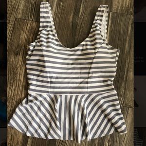 Cupshe Striped Peplum Tankini Top